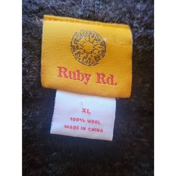 Ruby Rd. Wool Jacket Women's XL Brown Multicolor Pockets Toggle Lagenlook - Picture 3 of 6